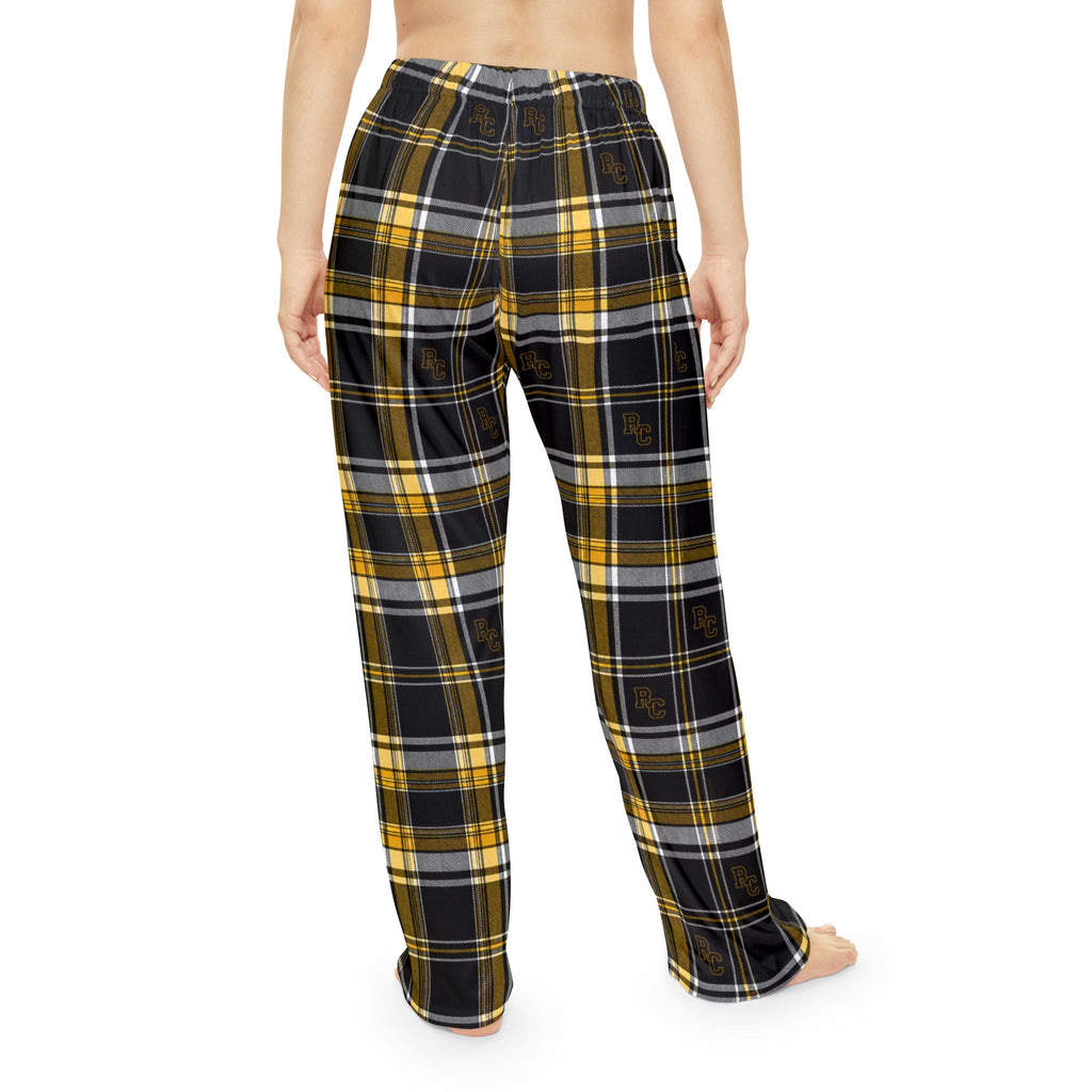 Women's Plaid Pajama Pants — Cozy Yellow & Black Flannel Lounge Trousers