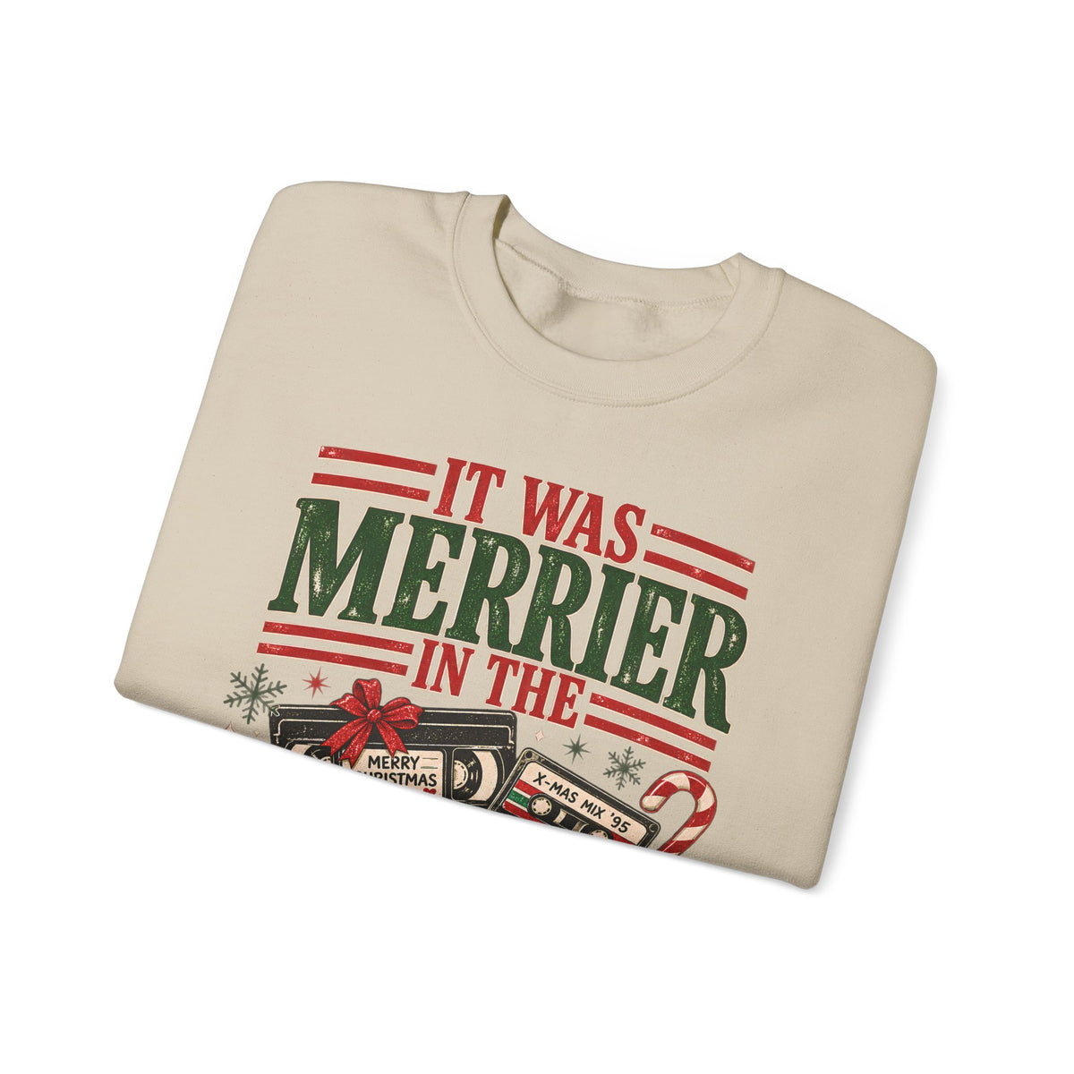 It Was Merrier in the 90s Christmas Retro Sweatshirt