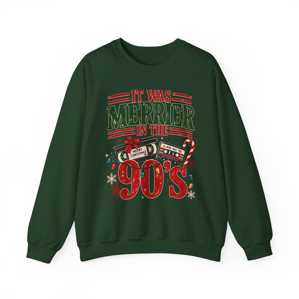 It Was Merrier in the 90s Christmas Retro Sweatshirt