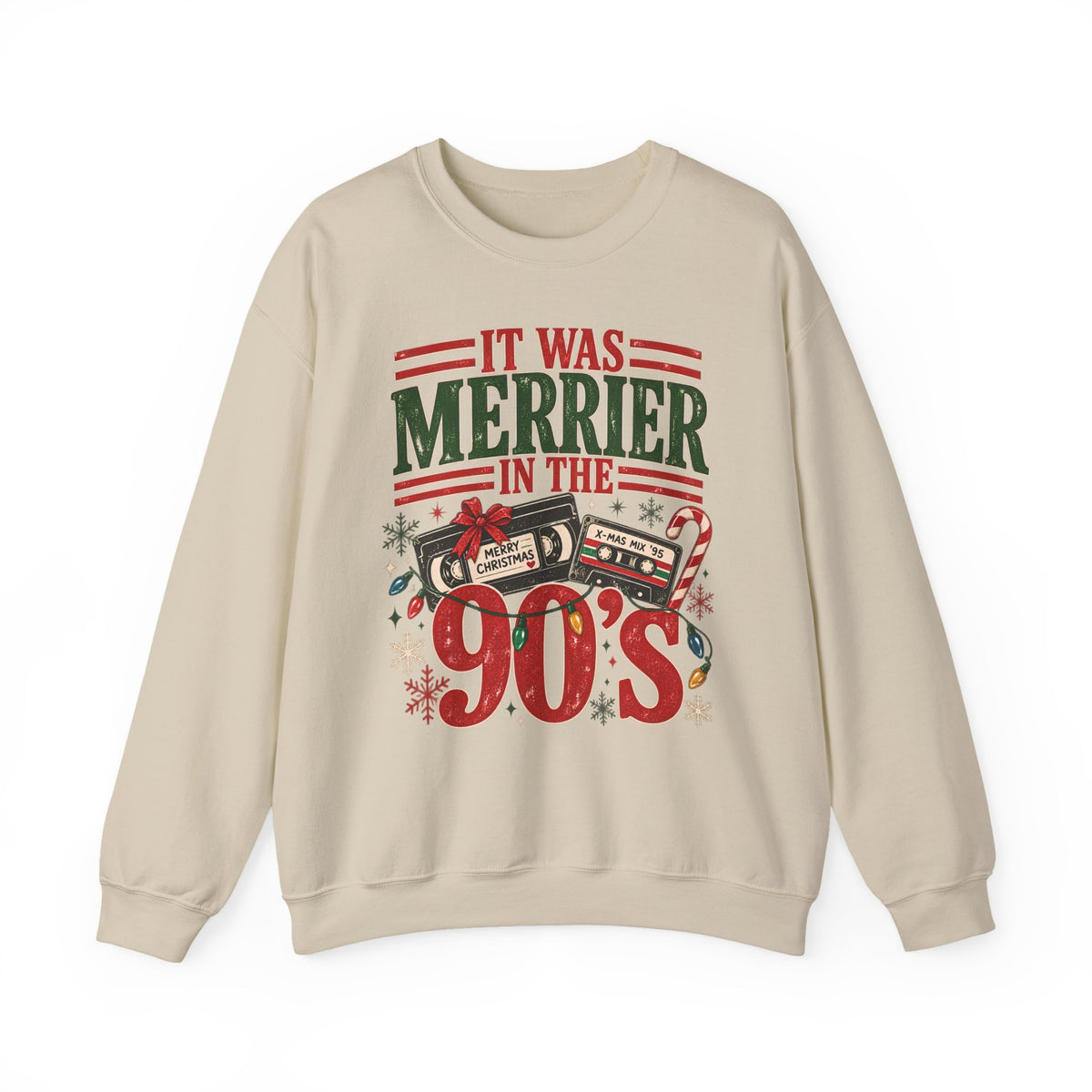 It Was Merrier in the 90s Christmas Retro Sweatshirt