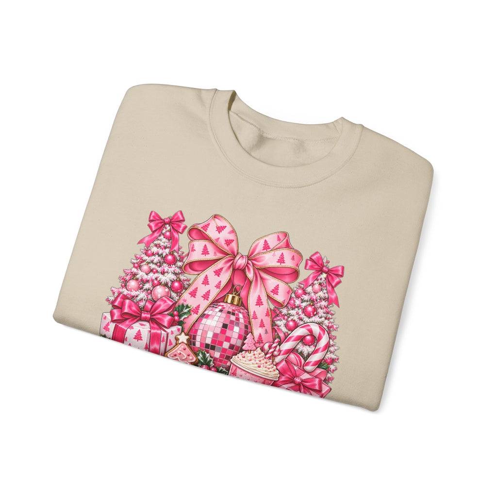 Pink Bow Floral Christmas Tree Sweatshirt