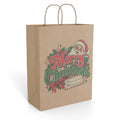 Merry Christmas Gift Bag — Vintage Santa Paper Gift Bag for Holiday Presents