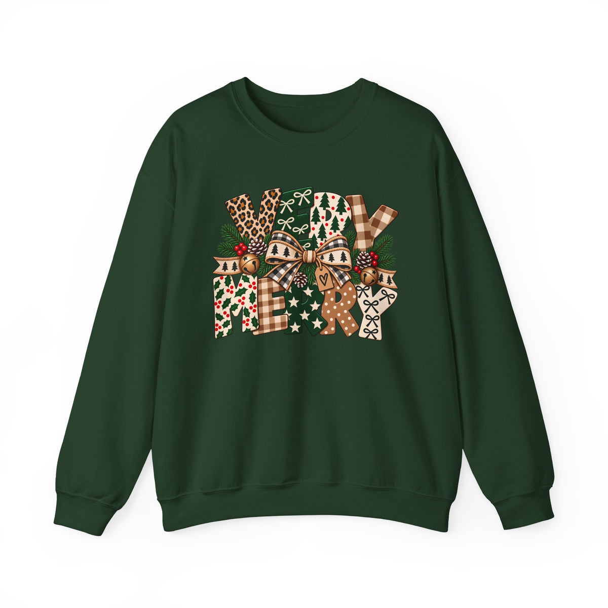 Festive Christmas Patchwork Bows Sweatshirt