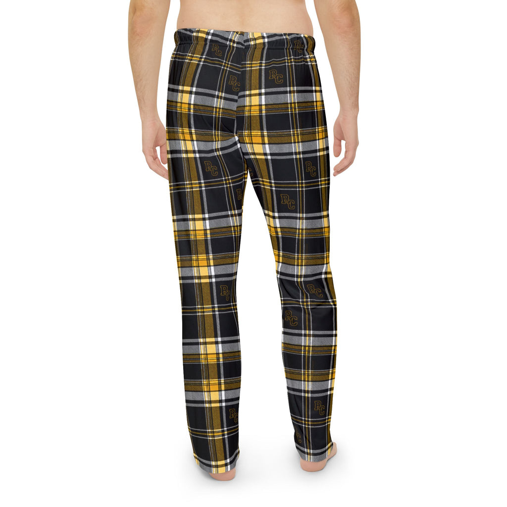 Men's Black & Gold Plaid Pajama Pants — Cozy Lounge Sleepwear