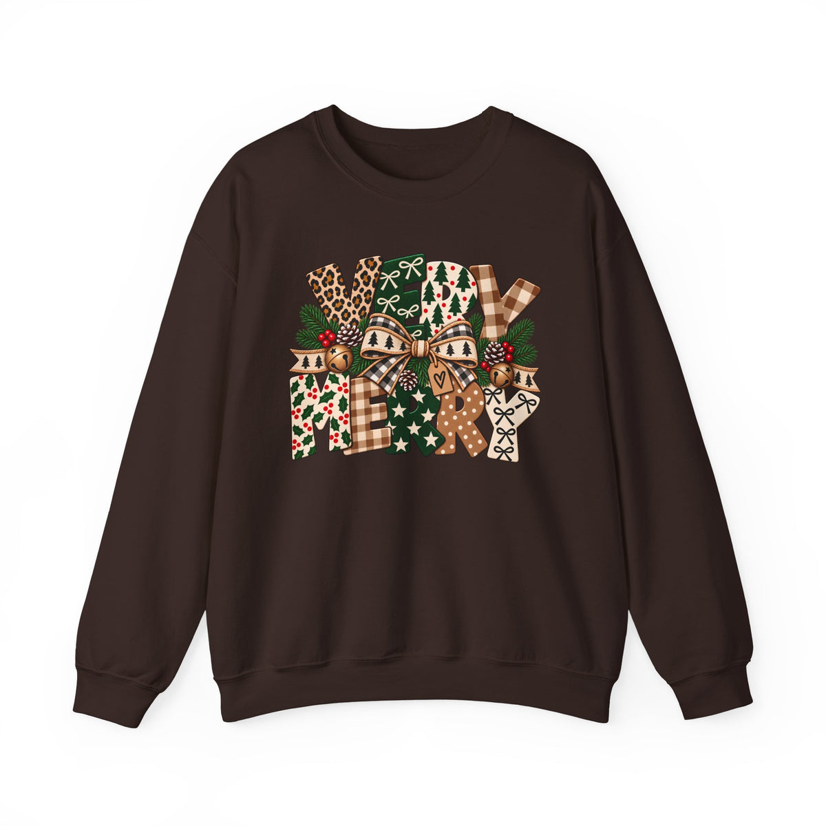 Festive Christmas Patchwork Bows Sweatshirt
