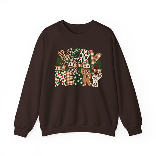 Festive Christmas Patchwork Bows Sweatshirt