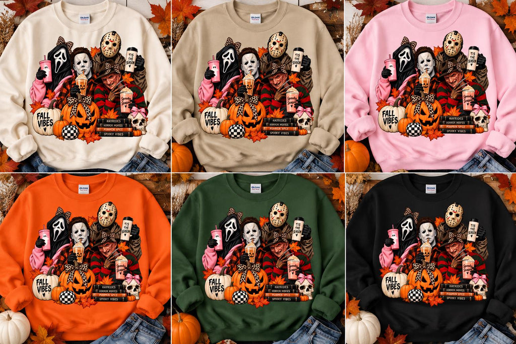 Spooky Season Horror Characters PNG – Halloween Digital Download